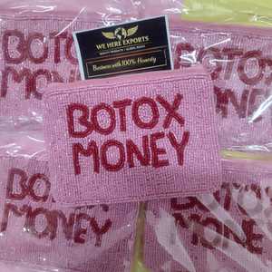 Bolsa de mano rosa hecha a mano con cuentas, monedero con cremallera para dinero y documentos, estuche de moda para cosméticos, bolsa de viaje con correa para la muñeca, regalo para fiestas - Product Image 5