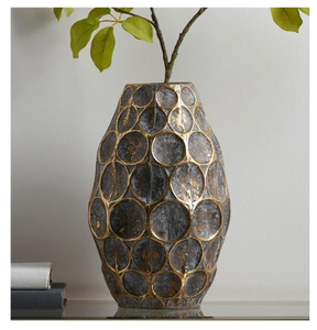 Florero de Diseño para Suelo, Textura Plateada, Hecho a Mano, Ecológico, de Aluminio y Hierro, Diseño Costero Moderno y de Lujo - Product Image 3