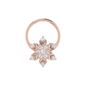 ต่างหูเพชรแท้รูปเกล็ดหิมะ Ajretail ทอง 14K น้ำหนัก 0.05 กะรัต - Product Image 2