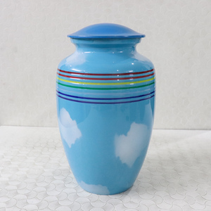 Customizable Custom Color Cremation Urn <b>Rainbow</b> Stripes American Style 200 Cubic Inch Capacity Durable for Adult Human Ashes - Product Image 4