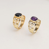 Anillo Ovalado de Ónix Negro Natural con Acabado en Oro, Anillo de Filigrana, Joyería Elegante Hecha a Mano para Mujer, Regalo