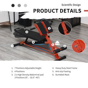Supporti Regolabili in Schiuma PP per Gambe per Panca Pesi Iperestensione, per Allenamento di Forza del Core, Addominali, Braccia, Sicurezza, Esercizi a Casa - Product Image 6