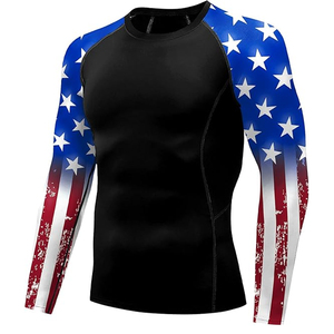 OEM Men Long Sleeve Rash Guard <b>Compression</b> <b>Shirt</b> Graphic Print UV Protection Custom Logo Wholesale Bulk - Product Image 3