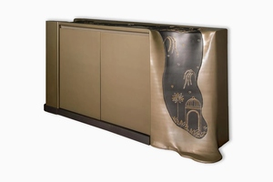 New design brass arch console luxury gold entryway <b>table</b> premium minimalist metal console <b>table</b> high end hallway <b>table</b> - Product Image 5