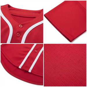 Maillot de sport d'été personnalisé pour homme, manches courtes, style baseball, boutons sur le devant, polyester, anti-bactérien - Product Image 4