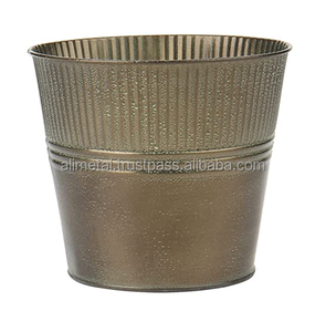 Macetas y jardineras de Metal galvanizado Cubos de Metal decorativos rústicos Estilo Vintage Boda de campo Hogar personalizable - Product Image 1