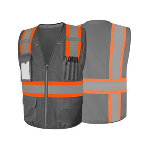 Vente en gros directe d'usine, veste de sécurité réfléchissante personnalisée à haute visibilité, tissu respirant, poches zippées, vêtements de travail en nylon - Product Image 4