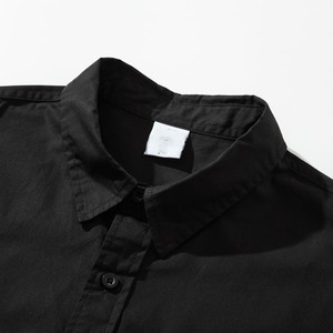 T-shirt noir à manches courtes et col rond pour homme, coupe oversize, couleur unie, délavé à l'acide, 100 % coton tricoté, tenue décontractée - Product Image 2