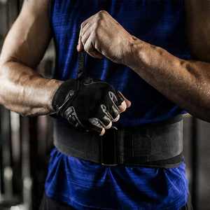 Fitness, Weight Lifting, Cycling, Sports, Workout Gym Gloves Workout Weight Lifting High Quality Half-<b>Finger</b> Leather Gym Gloves - Product Image 5