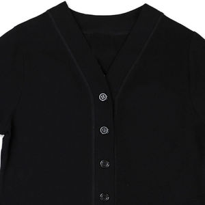 Nouveau style – Cardigan décontracté d'hiver pour homme, pull universitaire noir anti-plis en nylon/acrylique épais avec boutons dissimulés sur le devant - Product Image 3