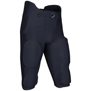 Black <b>Padded</b> Football Pants Belt Closure Athletic Sportswear Breathable Mens Performance Practice Game Football Wear pants - Product Image 5