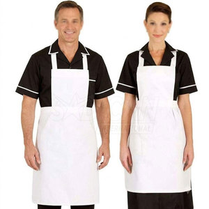 Restaurant Staff Uniform Chefs Uniform Short Sleeve <b>Aprons</b> Set Polyester/Cotton Unisex for <b>Kitchen</b> Hotel and Food Service - Product Image 2