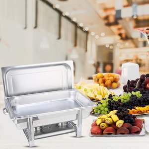 Single <b>Tray</b> Stainless Steel Chafing Dish Buffet Food Warmer for <b>Warming</b> & Holding Equipment - Product Image 5