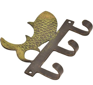 Gancho de Pared de Latón de la Mejor Calidad con Diseño de Pez, Gancho Resistente para Bolsos y Bufandas, Precio Inmejorable - Product Image 1