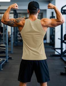 Camiseta sin mangas para hombre de alto rendimiento, tejido transpirable, tacto suave, ligera, flexible, elástica, cómoda para uso diario, textura moderna y suave. - Product Image 2