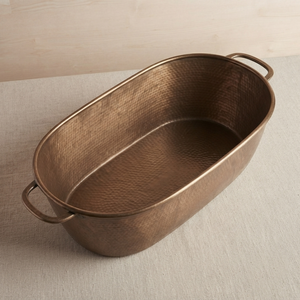 Luxury Hammered Bronze Beverage Tub Metal Wine Chiller <b>Champagne</b> Oval Cooler Tub Home Hotel Bar Wedding Party Tableware - Product Image 3