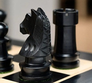 Pions d'échecs professionnels King Staunton 3,75 pouces, ébène et bois de buxus naturel, au meilleur prix - Product Image 5