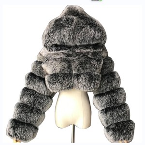 Chaqueta de Piel de Zorro para Mujer, Moderna y a la Moda, OEM 2026, Abrigo de Invierno Grueso y Cálido de Lujo, Talla Grande, con Capucha Corta y Esponjosa - Product Image 1