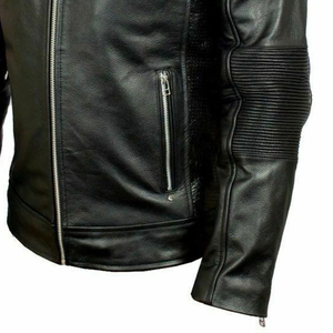 Blouson bomber homme nouvelle mode, coupe slim, en cuir véritable et toile, prix raisonnable, grandes tailles, veste avant pour homme - Product Image 6