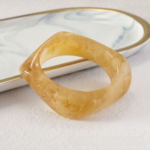 Vintage <b>Resin</b> Bangle Bracelet with Carved Floral Design Classic Style Transparent & Colorful Options for Women's Party Wear - Product Image 4