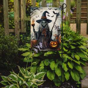 Drapeau de jardin multicolore Witch Spooky Halloween Décoratif Boîte aux lettres Drapeau de cour Bannière pour Patio Oeuvre d'art Jardin et parterres de fleurs - Product Image 2