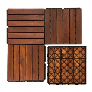 Vente chaude Carreaux de sol Intérieur 300x300mm Carreaux de terrasse en bois composite imbriqués