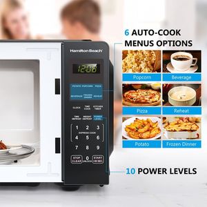Four à micro-ondes encastrable 1000W avec écran numérique, boîtier en verre et finition en acier inoxydable - Product Image 4