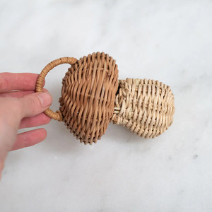 Hochet en rotin tissé cadeau de Noël pour bébé, jouet sensoriel pour tout-petit, hochets de musique naturelle, prix bon marché - Product Image 4