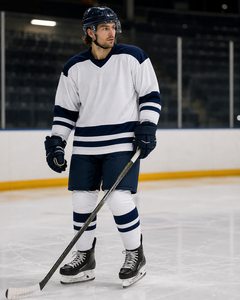 Ensemble d'uniformes de hockey sur glace personnalisés, maillot et chaussettes, 100% polyester, sublimé, séchage rapide, unisexe, adulte, faible MOQ, vente en gros - Product Image 3