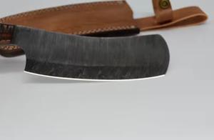 Cuchillo de Cocina Hecho a Mano Personalizado, Cuchillo de Chef de Acero de Damasco con Mango de Madera y Funda de Cuero, Hoja Fija Ecológica y Personalizable - Product Image 5