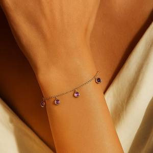 Pulsera con Dijes de Amatista, Plata de Ley 925, Plateada, Religiosa, de Lujo, de Alta Calidad, Hecha a Mano, para Regalo - Product Image 3