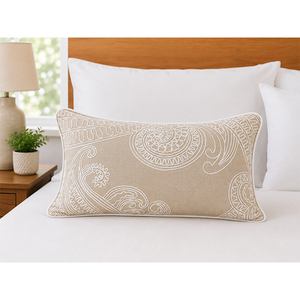 Premium Cotton Chambray Embroidered Cushion <b>Cover</b> | Luxury Decorative <b>Throw</b> Pillow <b>Cover</b> for <b>Sofa</b>, Living Room & Home Decor - Product Image 1