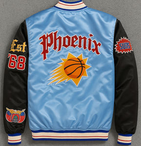 Vithas Industry Customized Good Quality Unisex Casual Winter Baseball Slim <b>Jacket</b> with Canvas Fabric Windproof <b>Mandarin</b> <b>Collar</b> - Product Image 2