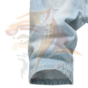 Shorts en jean pour hommes avec logo personnalisé, streetwear, fabricant professionnel de shorts en jean personnalisés pour hommes - Product Image 5