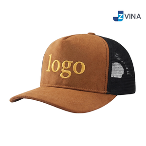 Custom Logo Mesh Trucker <b>Cap</b> With Gold Embroidery Logo Front Panel Adjustable Unisex Casual <b>Hat</b> - Product Image 2
