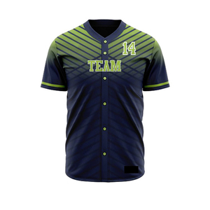 Men's Baseball Jersey Set Navy Green Striped Sublimated Moisture Wicking Regular Fit All Seasons Sport Apparel - Product Image 3