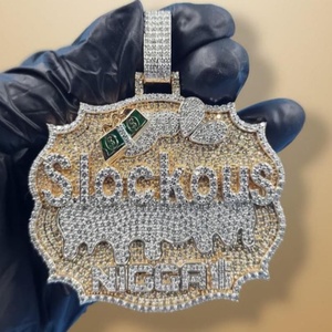 จี้เพชรโมอิสซาไนต์ VVS เงินแท้ 925 สั่งทำได้ พร้อมจี้ตัวอักษรแบบฮิปฮอป ประดับเพชรเต็มตัว เหมาะสำหรับเป็นของขวัญ - Product Image 4