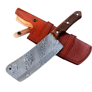 Couteaux de cuisine professionnels personnalisés avec une large lame rectangulaire en acier et un manche en bois confortable pour la cuisine commerciale et le quotidien - Product Image 6