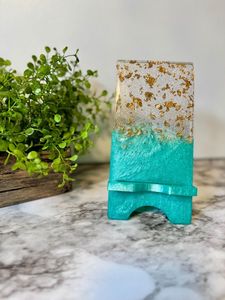 Support de téléphone en résine époxy fait main, support de bureau moderne décoratif pour smartphone, pour bureau et maison - Craftera Exports - Product Image 4