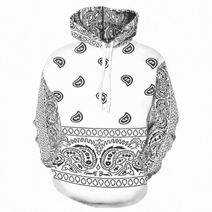 Sweat-shirt à capuche pour homme, imprimé paisley violet, coupe classique, tricoté en polyester, décontracté, pour l'automne - Product Image 2