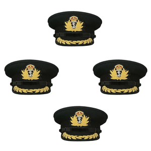 Professional Ceremonial Cap Gold Rope Trim Black Visor Metal Emblem Formal Dress Headwear Wholesale - Product Image 4