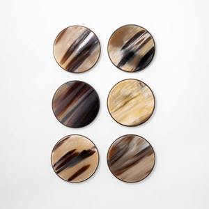 Sous-verres de luxe faits à la main en corne pour table à manger, ensemble de sous-verres naturels pour la maison, le café et le restaurant - Product Image 1