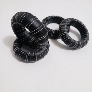 Handmade Black Leather Napkin holder High Selling 2025 decorative <b>Indian</b> Wooden Napkin <b>Ring</b> and Accessories & Table Linen - Product Image 1