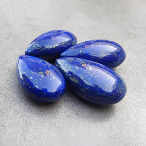 Lapis-lazuli naturel AAA+ en forme de poire, cabochon, pierre précieuse calibrée, pour la fabrication de bijoux, toutes tailles disponibles - Product Image 3