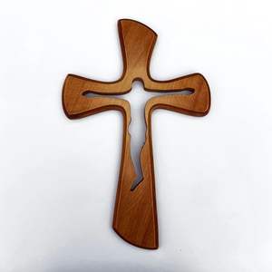 Croix élégante en bois naturel de qualité supérieure Tenture murale en bois Art religieux Décoratif Religieux Décoration intérieure Décorations de Noël Chaudes - Product Image 1