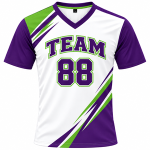 Maillot de baseball unisexe à col en V, manches courtes, impression sublimée, évacuation de l'humidité, 100% polyester, design personnalisé pour équipe adulte unisexe - Product Image 5