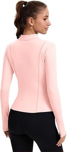 Women's <b>Black</b> <b>Long</b> <b>Sleeve</b> Fitted Zip Front Sports <b>Bodysuit</b> with Polyester and Solid Color Design No Packaging - Product Image 4