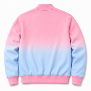 เสื้อแจ็คเก็ตวาร์ซิตี้ผ้าซาตินออมเบรสำหรับผู้หญิง Gamma Phi Delta ปักลายตัวอักษรกรีก กระดุมแป๊ก คอเสื้อและปลายแขนเสื้อถักแบบริบบิ้น เสื้อแจ็คเก็ตเลตเตอร์แมน - Product Image 4