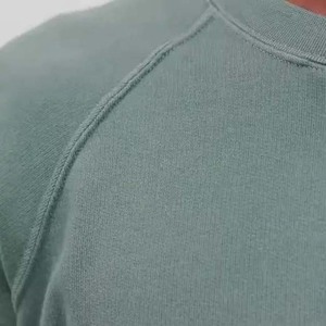 Sudadera de Cuello Redondo para Hombre, Corte Regular, con Logotipo Personalizado Estampado en la Parte Delantera, Estilo Casual Otoñal, Manga Raglán, Color Sólido, Algodón - Product Image 5
