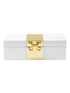 Hot selling Luxury Resin <b>Black</b> and Brown Decorative <b>Storage</b> <b>Box</b> with Geometric Design and Gold Handle Premium Home Decor Piece - Product Image 3